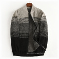 Latest style top coat men's autumn/winter cardigan sweater baseball collar design woolen dark grey winter coat mens outerwear